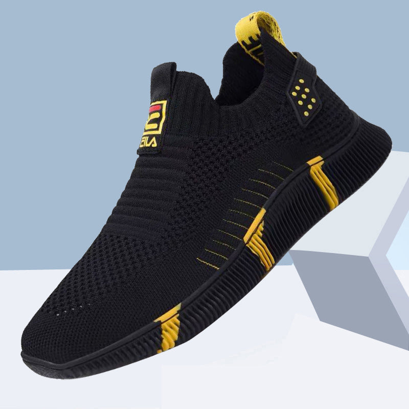 "Herr Flyknit sportskor: Andningsbar mesh, robust gummisula, sportig design för löpning och vardagliga äventyr."