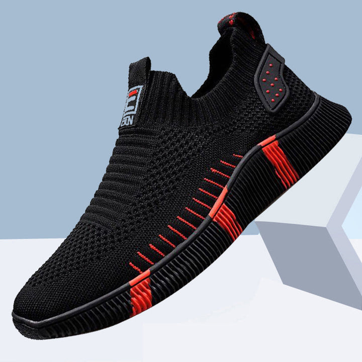 "Herr Flyknit sportskor: Andningsbar mesh, robust gummisula, sportig design för löpning och vardagliga äventyr."