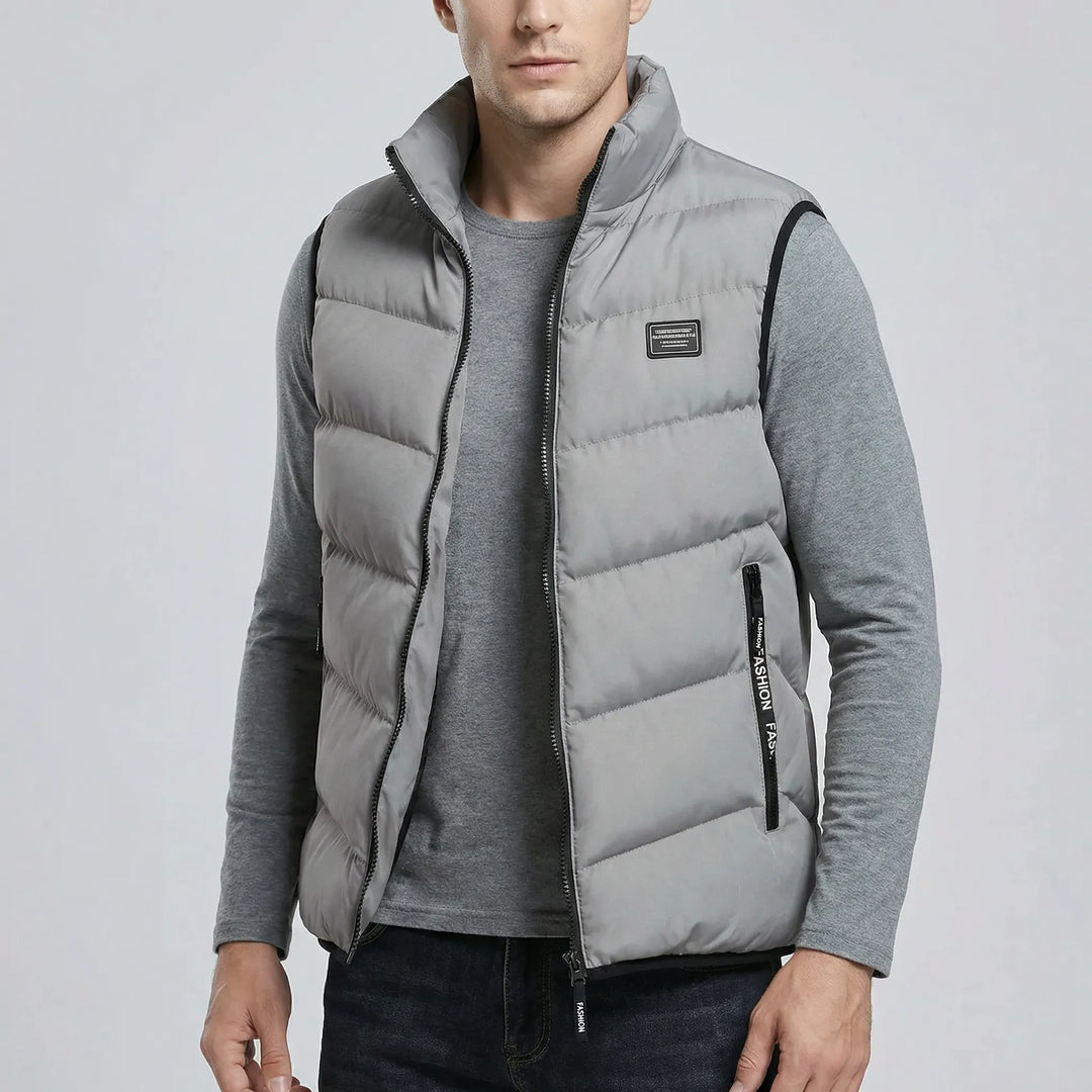 Herr fritidsväst "Elijah": Quiltad design med dragkedja, bekväm för lager på lager och casual stil.