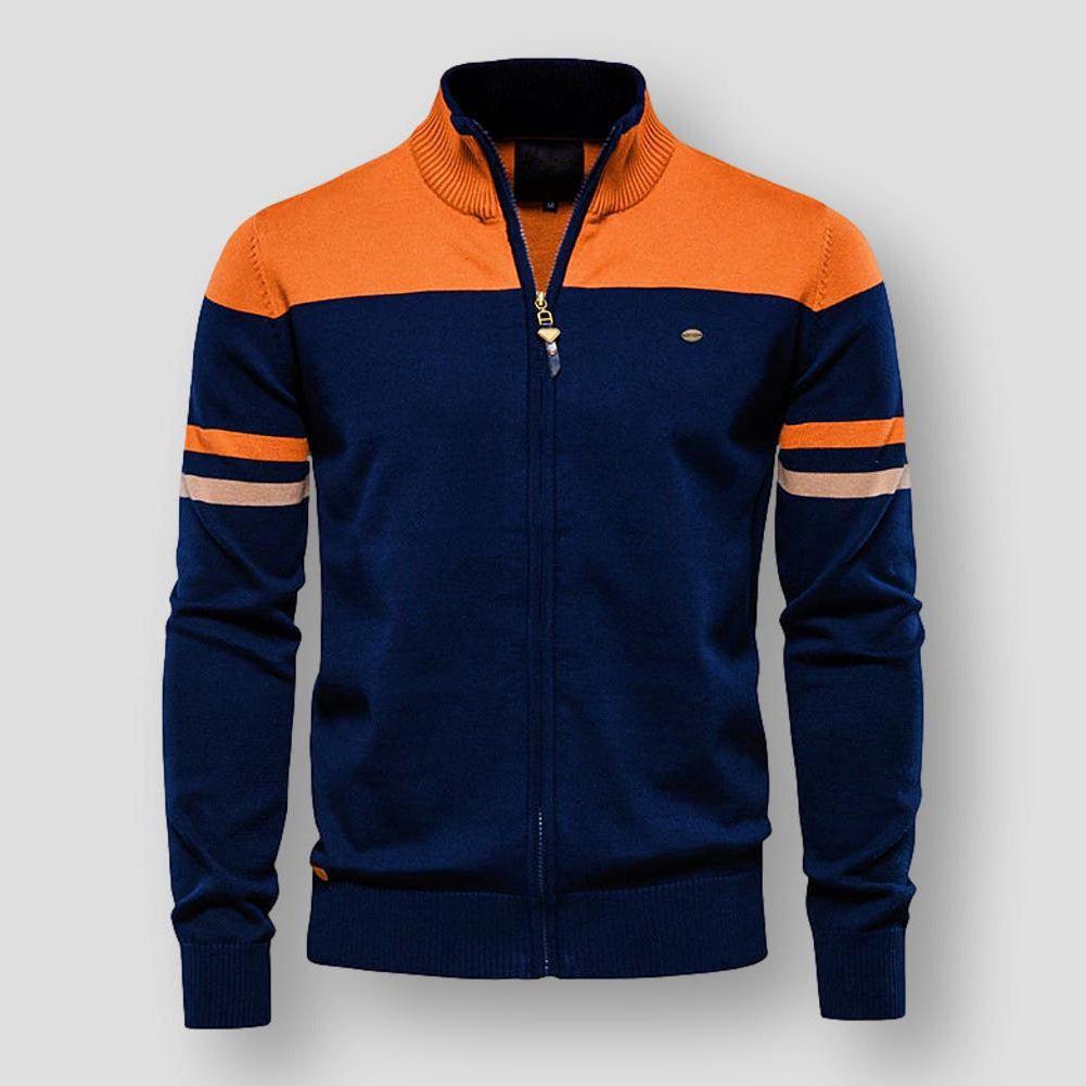Gabriel sportjacka i randig design för herrar. Mångsidig träningsjacka med snygga axeldetaljer och komfort.
