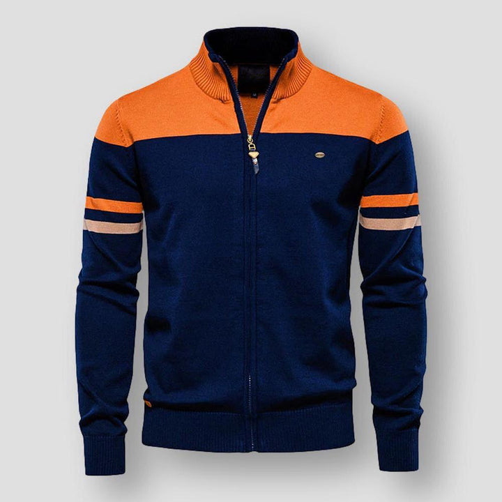 Gabriel sportjacka i randig design för herrar. Mångsidig träningsjacka med snygga axeldetaljer och komfort.