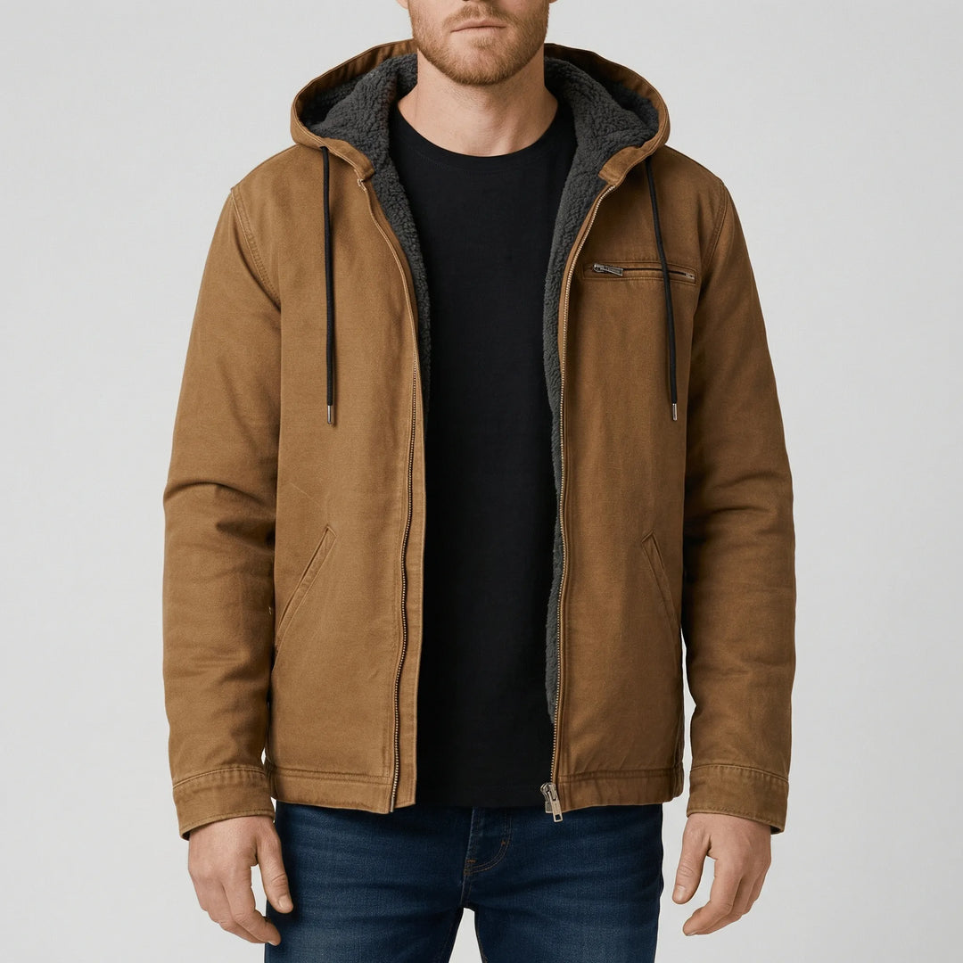 Modern och mångsidig herrjacka, en bekväm hoodie som passar både vardag och sportig stil.