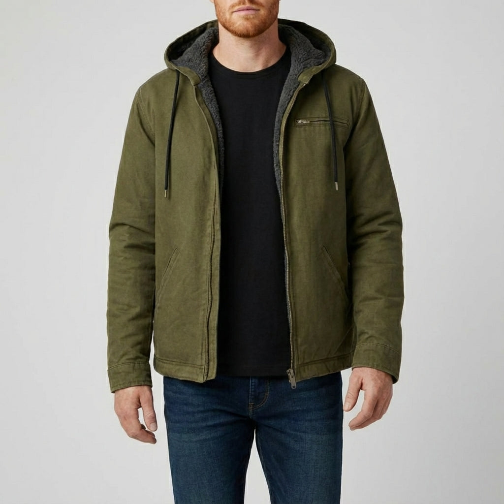 Funktionell herr hoodie med dragkedja och huva, perfekt för aktiv livsstil och avslappnade dagar.