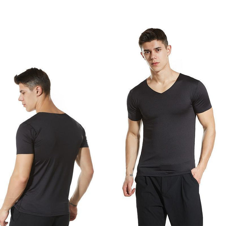 "Herr Ice Silk sport T-shirt i slimmad passform, snabbtorkande och andningsbar med UPF 50+ skydd och rund hals."