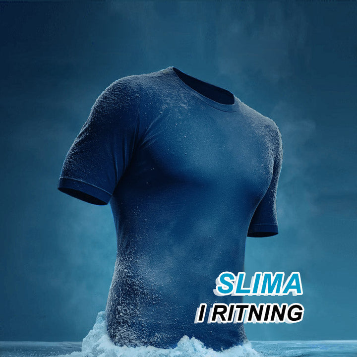 "Herr Ice Silk sport T-shirt i slimmad passform, snabbtorkande och andningsbar med UPF 50+ skydd och rund hals."
