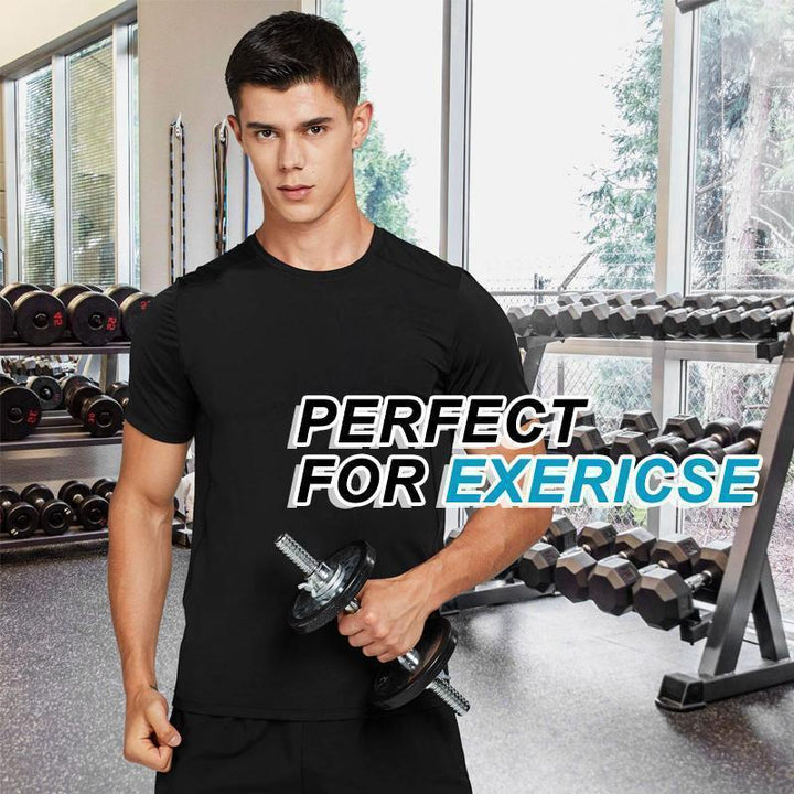 "Herr Ice Silk sport T-shirt i slimmad passform, snabbtorkande och andningsbar med UPF 50+ skydd och rund hals."