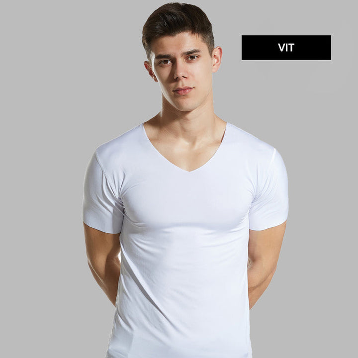 "Herr Ice Silk sport T-shirt i slimmad passform, snabbtorkande och andningsbar med UPF 50+ skydd och rund hals."