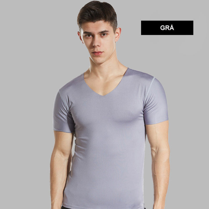 "Herr Ice Silk sport T-shirt i slimmad passform, snabbtorkande och andningsbar med UPF 50+ skydd och rund hals."
