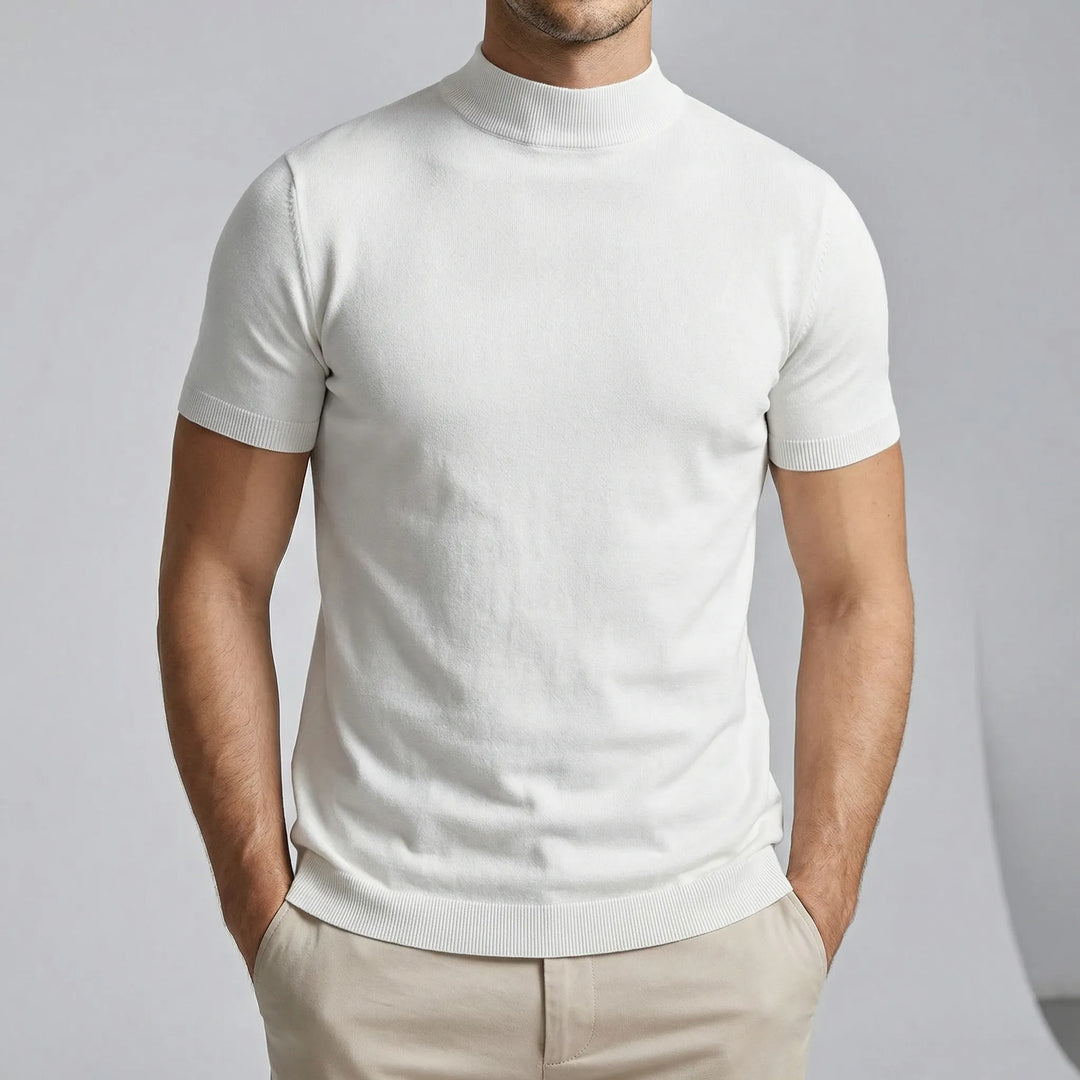 Elegant kortärmad herrtopp med polokrage, Liam. Skapar en skarp och modern stil för sommar.