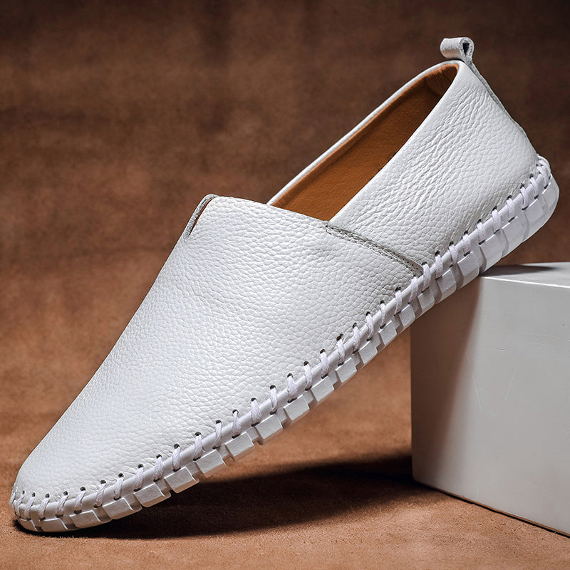 Bekväma herr loafers i blå mockaeffekt, moderna slip-on skor för män