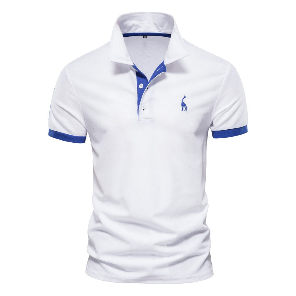 Premium kortärmad herr polo i mjuk bomullsblandning, bekväm och elegant för alla tillfällen.