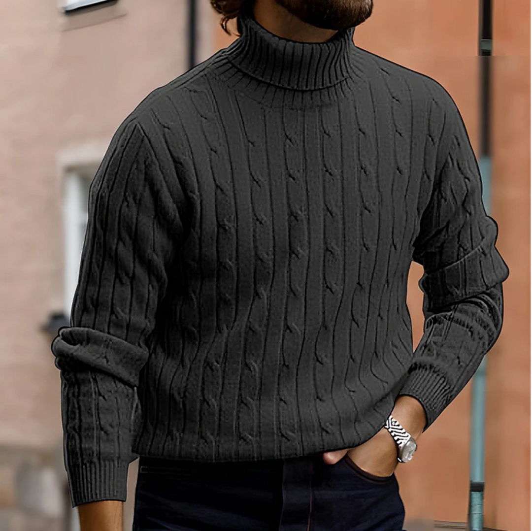 Varm herrpolotröja Ashton. Stickad, elegant basplagg perfekt för kontoret eller vardagen.