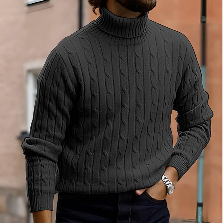 Varm herrpolotröja Ashton. Stickad, elegant basplagg perfekt för kontoret eller vardagen.