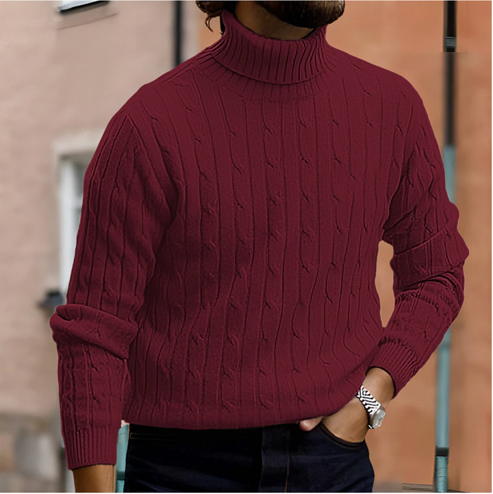 Mångsidig herr polotröja. Elegant & bekväm stickad tröja, perfekt för kontor eller vardag.