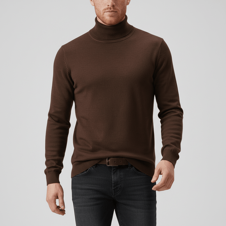 Elegant och värmande slim fit polotröja för herr, ett måste i höst- och vintergarderoben.