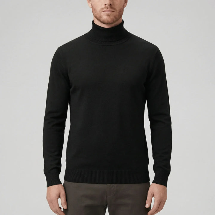 Basplagg herr: Slimfit polotröja. Värmande och elegant tröja, perfekt för kyliga dagar.