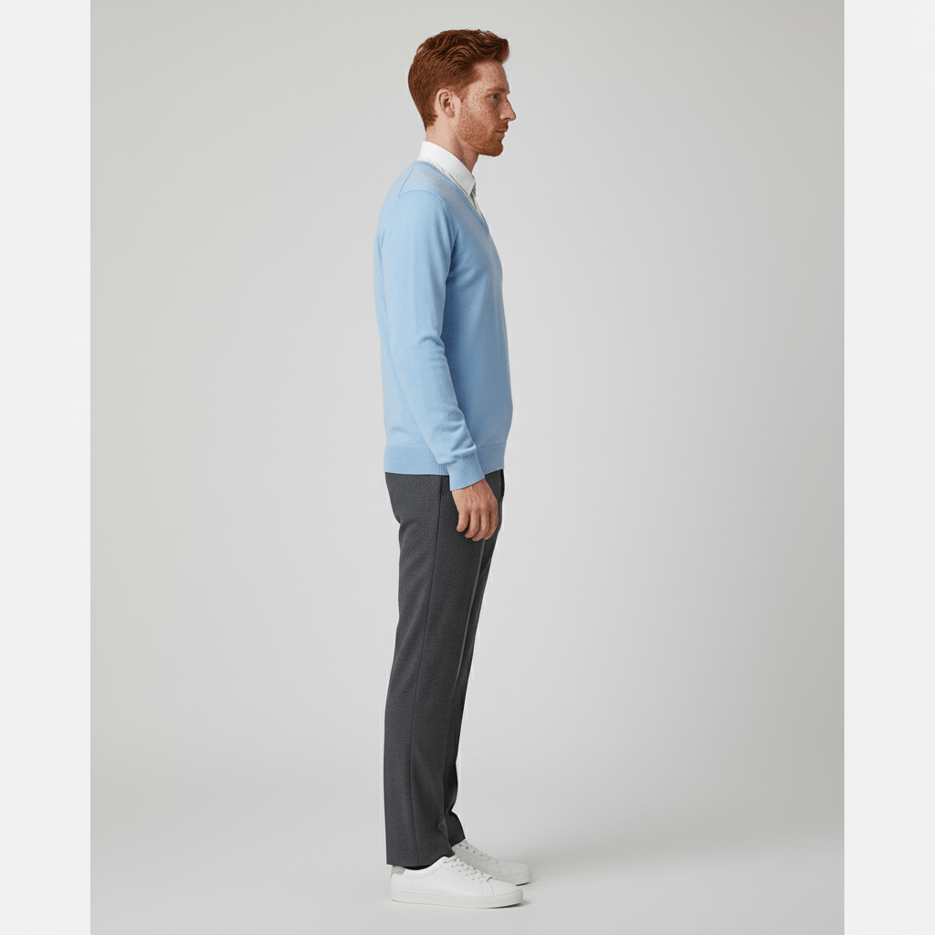 Smart casual herrtröja, v-ringad slim-fit modell för en polerad look.
