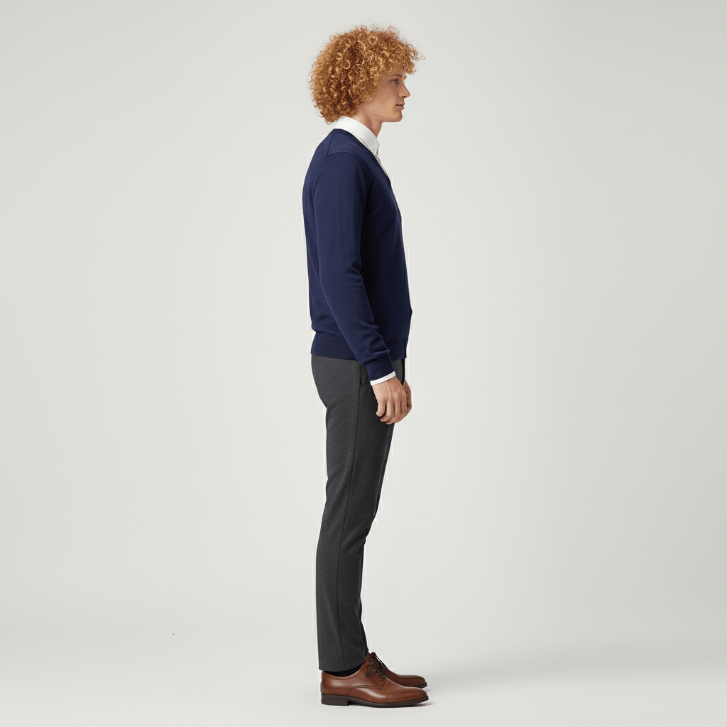Herrtröja Samuel, v-ringad och slim-fit, perfekt för den medvetne mannen.