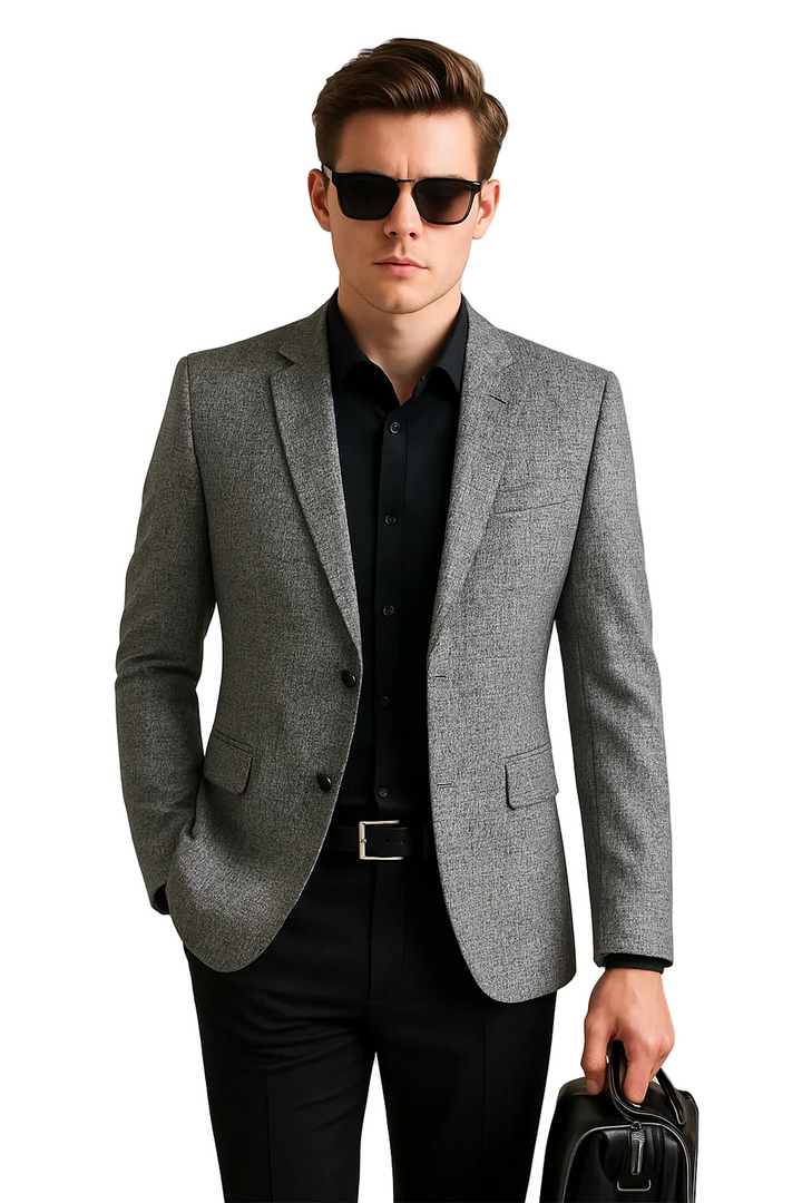 Herr slimfit blazerjacka i modern stil, perfekt för affärskläder och våren. Mångsidig och elegant.