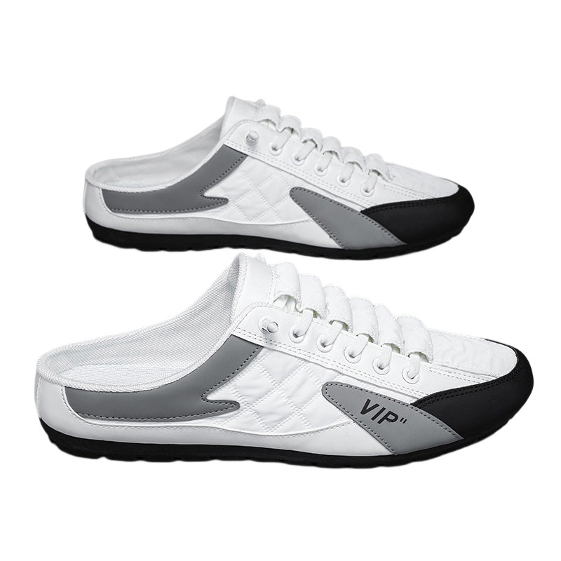 "Herr sportiga slip-on skor i ventilerande mesh med rund tå och platt häl, erbjuder stil och bekvämlighet."