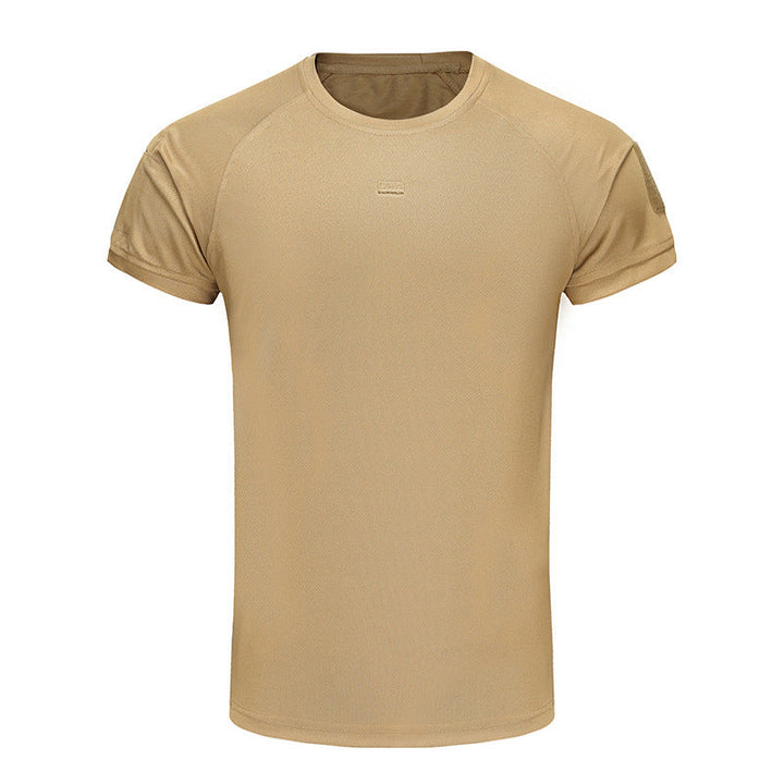 Herr stretchig snabbtorkande T-shirt med ficka, grå färg, bröstögla för glasögon, perfekt för träning och vardag.