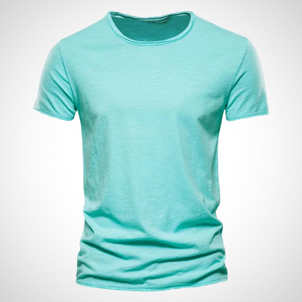 Herr T-shirt för fritid och vardag, rundhals. Ett bekvämt basplagg med stil.