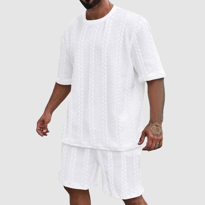 Snabbtorkande herr träningskläder i modern urban stil, perfekt för sommar och sport.