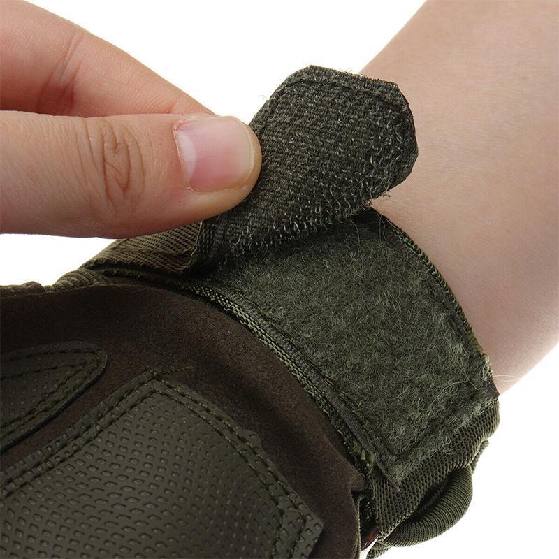 "Herr utomhushandskar, full finger, knogskydd, svart, slitstarka, ventilerande för utomhusaktiviteter med anti-slip grepp."