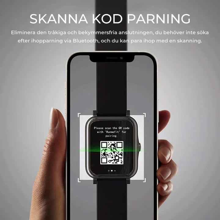 Herr vattentät sportarmband smartklocka med hälsoövervakning, visar 1,7" HD-skärm, IP68 vattentålighet och stilren design.