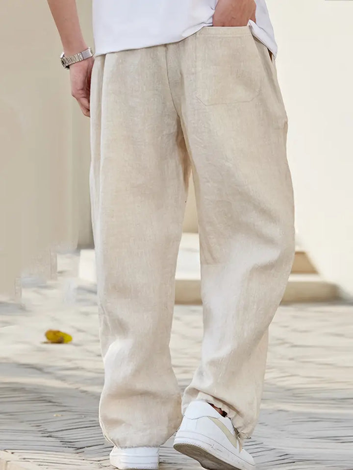Bekväma herrbyxor 'Xavier'. Vida loose fit baggybyxor med dragsko & fickor, perfekta för fritid.