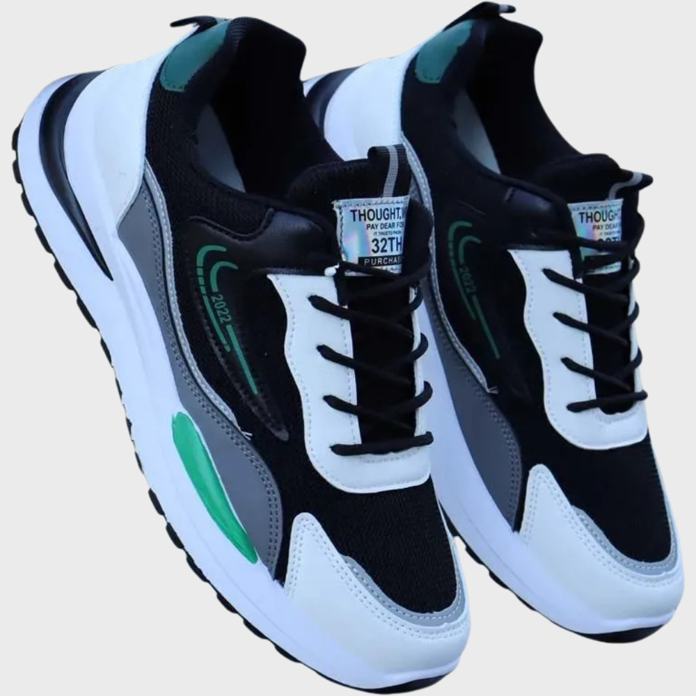 Svarta Herr Vigo sneakers: Mångsidiga fritidsskor för vardag och sport. Bekväma unisex skor i modern design.