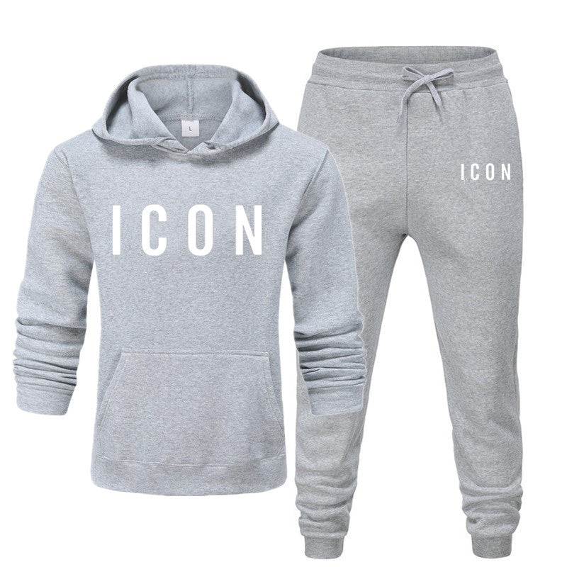 Rosa herrarnas hoodie & joggingbyxor set – mjukt material för maximal komfort. Perfekt som loungekläder.