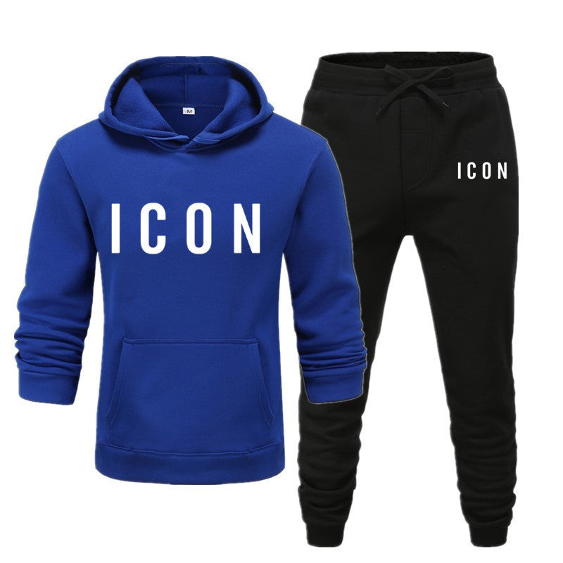 Rött herrset: matchande hoodie & joggingbyxor. Stilrent och bekvämt för både vardag och avslappnade aktiviteter.