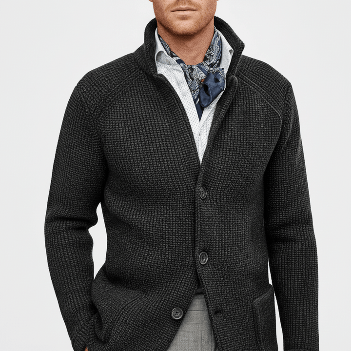 Mångsidig strukturerad herrkofta som passar både casual och elegant för herr.