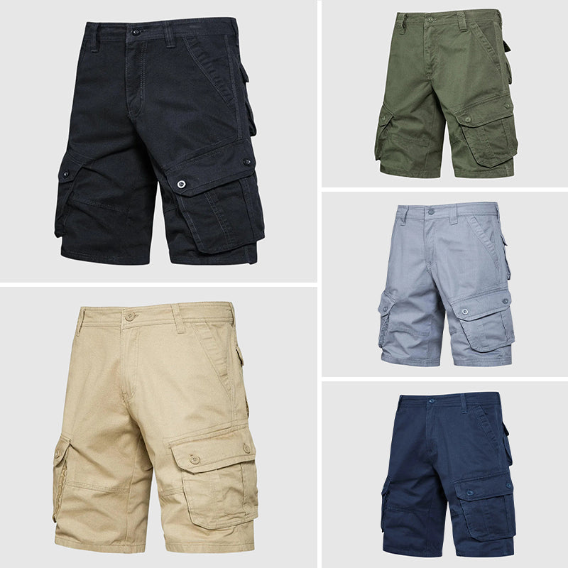 Funktionella herr cargoshorts med justerbar midja, utmärkta för herrmode och äventyr.