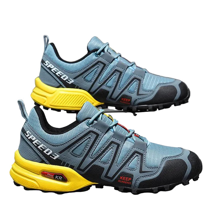 Herrars robusta vandringsskor i fyrfaldiga färger, idealiska för utomhusäventyr och vandring