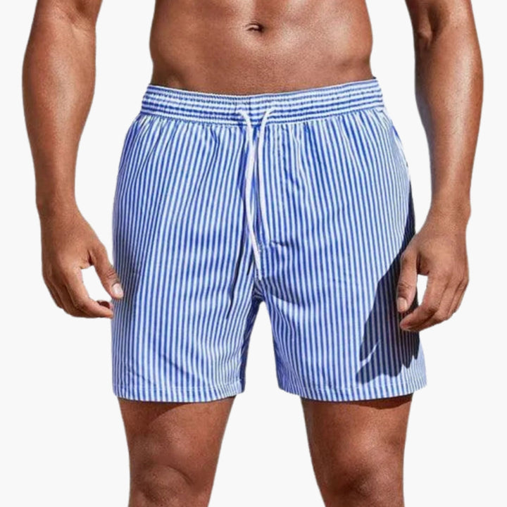 Funktionella badshorts herr med justerbar dragsko, fickor. Idealiska sommarbadkläder för både strand & pool.
