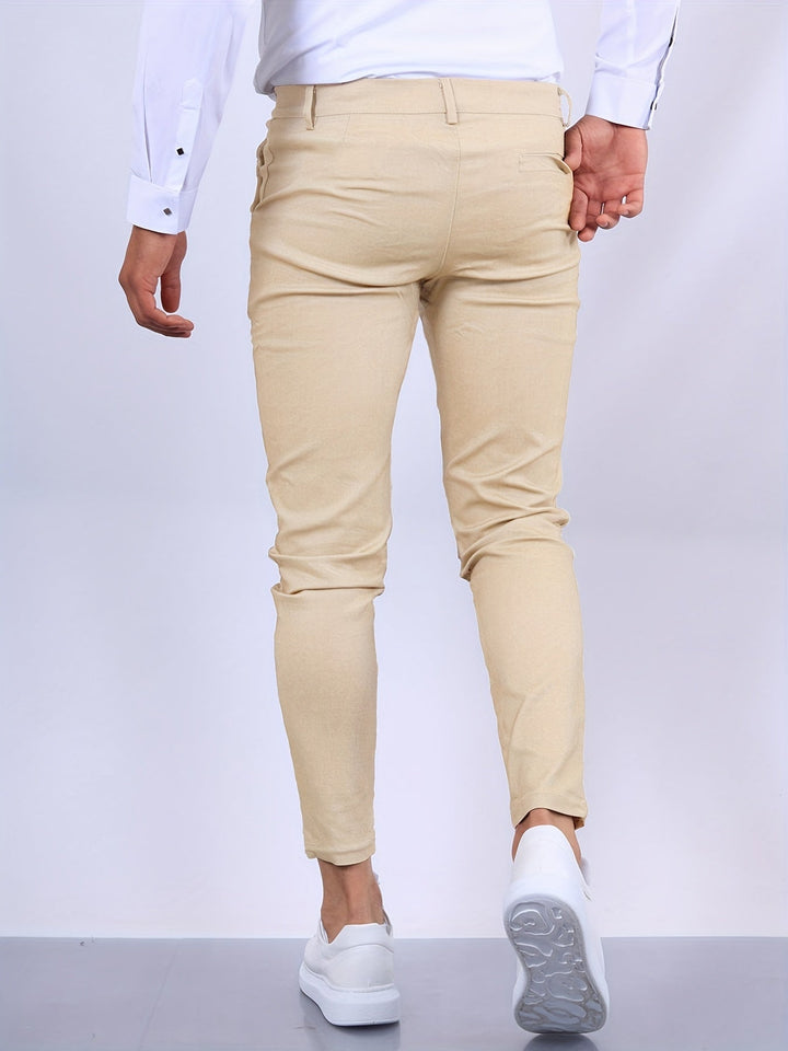 Eleganta slim fit stretchbyxor för män, finns i flera färger för alla tillfällen.