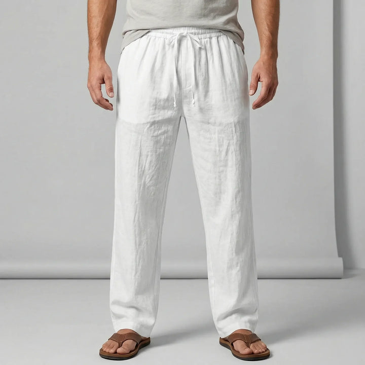 Avslappnade herrbyxor med rak passform & dragsko. Bekväma Smart Casual-byxor för fritid & vardag.