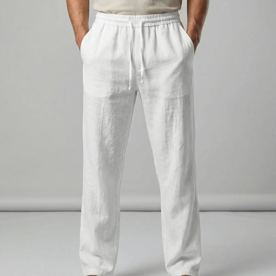 Luke herrbyxor, smart casual. Mångsidiga fritidsbyxor med dragsko, bekväma för alla vardagstillfällen.