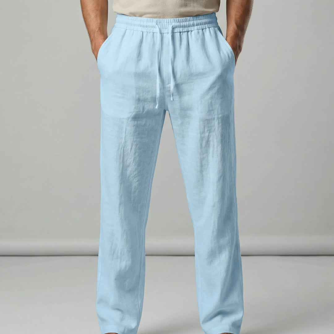 Herrbyxor med dragsko, smart casual. Perfekta avslappnade byxor för vår/sommar. Stilrena & bekväma.