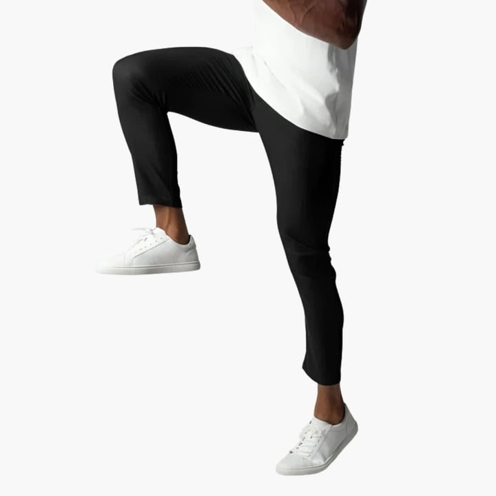 Bekväma herrchinos i kaki med stretch. Modern passform för kontoret eller en avslappnad fritidslook.