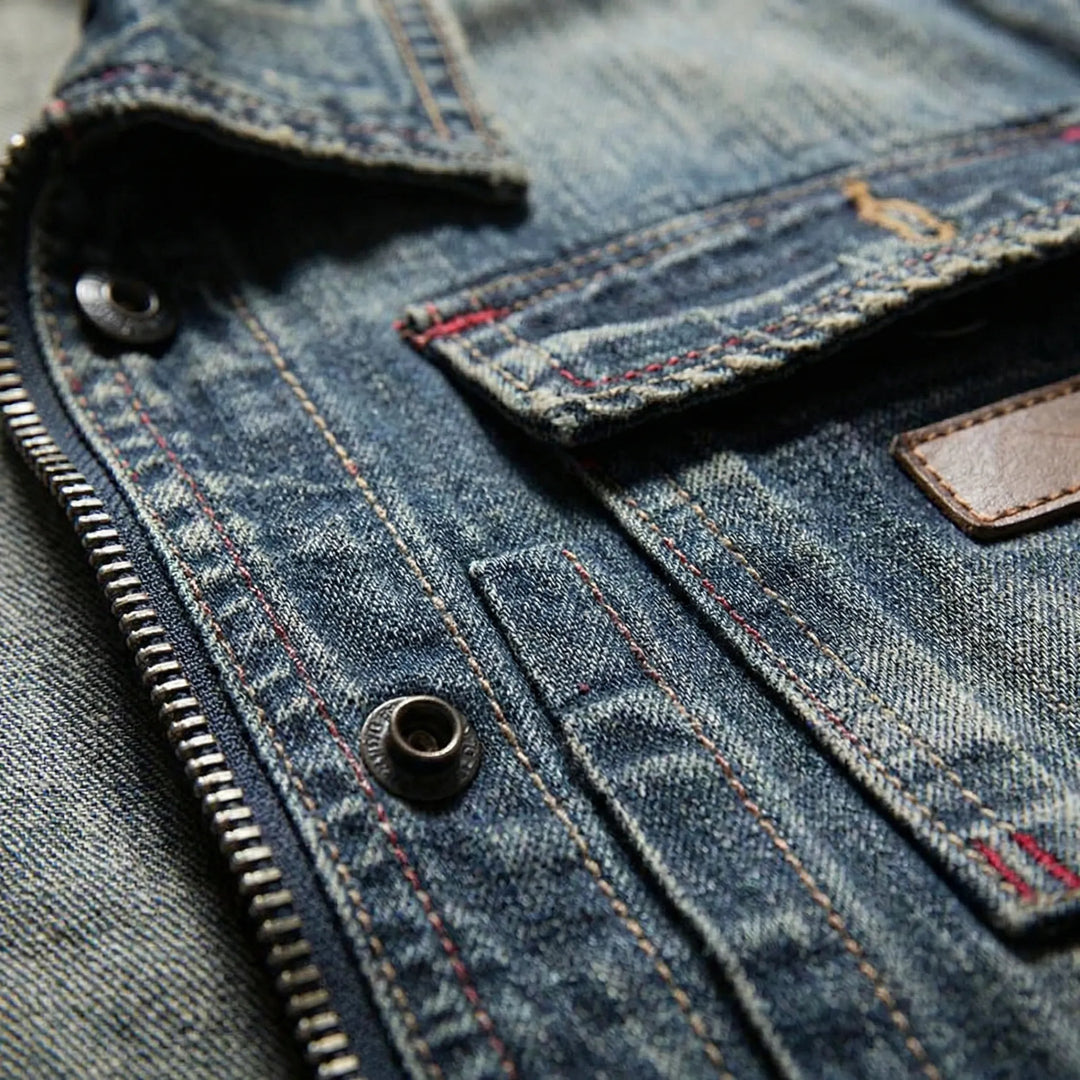 Herrarnas medeltjocka vårjacka/höstjacka. Trendig knäppjacka för herr, mångsidig vardagsjacka i stilren design.