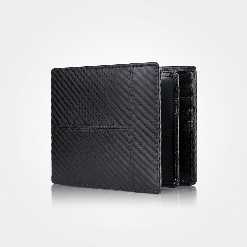 Tegelröd herrplånbok i läder. Modern bifold med RFID-skydd, perfekt som stilren herraccessoar.