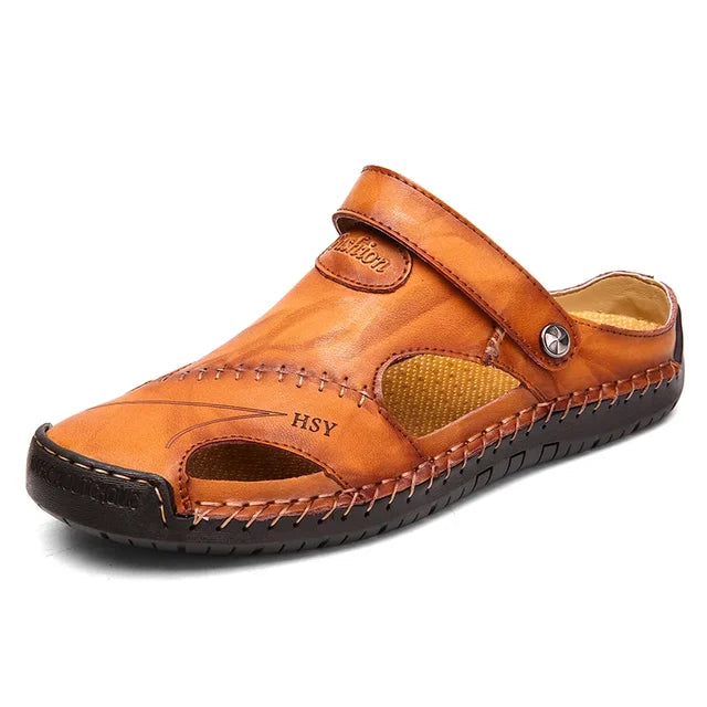 Jake andningsbara herr sandaler med sluten tå, perfekta för långa sommardagar.