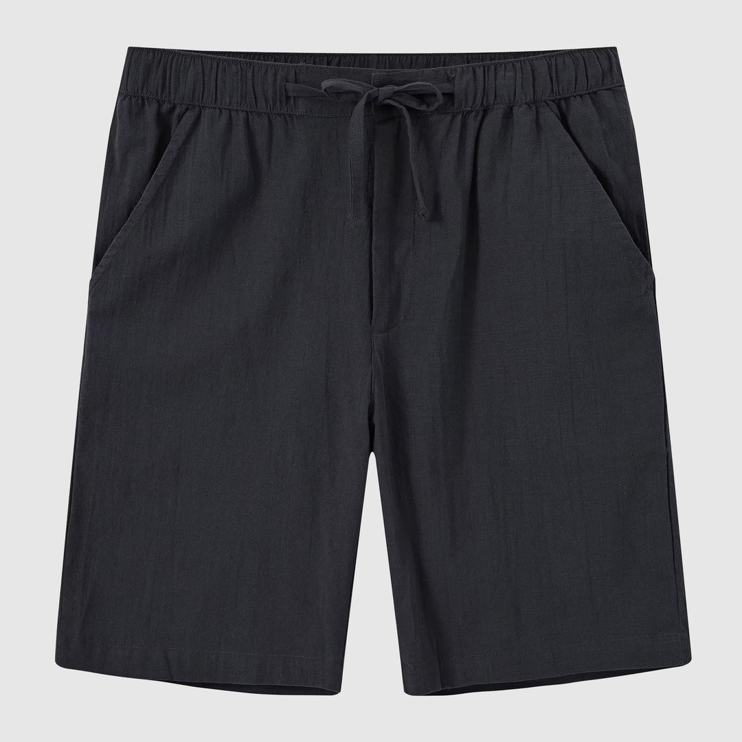 Herrshorts i linne för en avslappnad passform, perfekta för varma sommardagar.