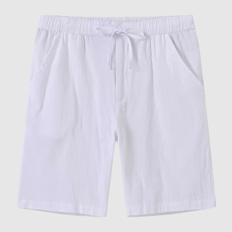 Bekväma och stilrena herrshorts i linne, idealiska för sommar och beachwear.