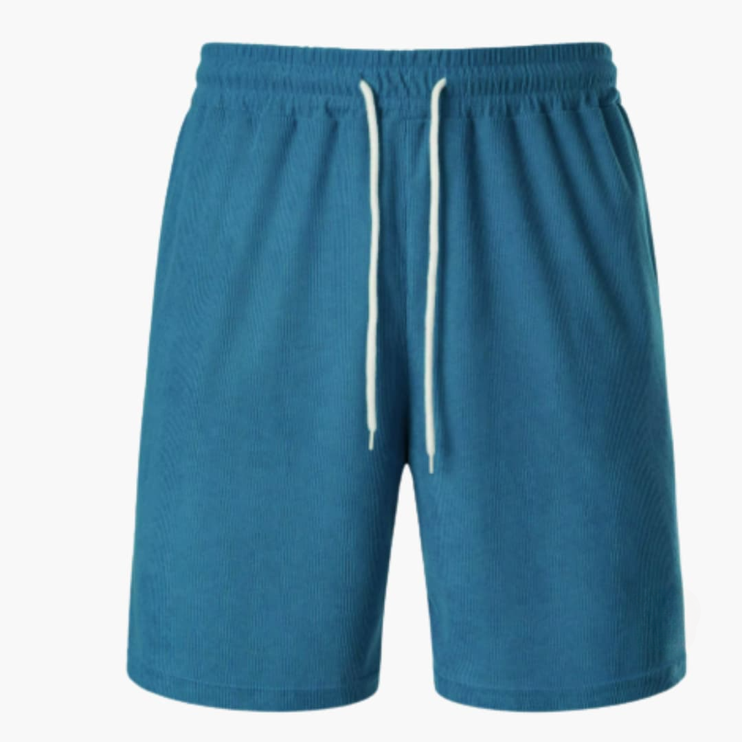 Herrshorts med dragsko och ribbad struktur för stilren komfort. Perfekta sommarshorts för fritid och vardag.