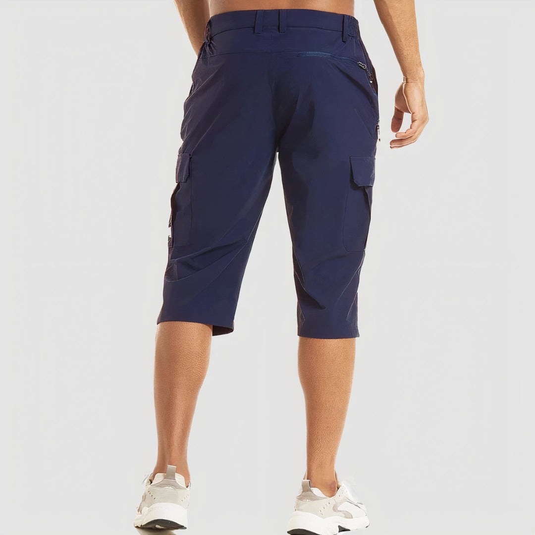 Bekväma herr cargoshorts, snabbtorkande material, perfekta för utomhusbruk och resor.