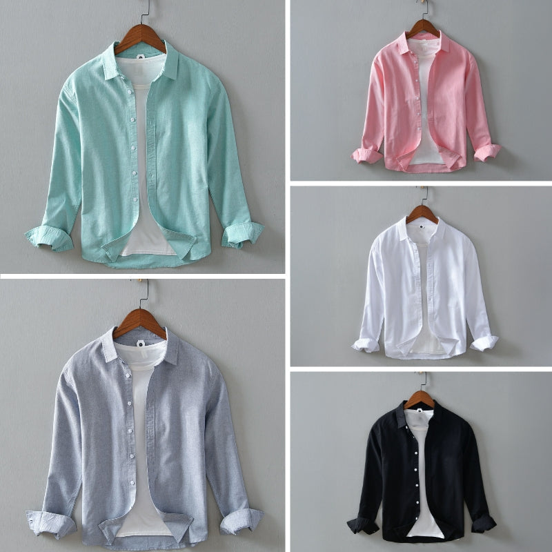 Stilren herrskjorta casual med knäppning, idealisk för en bekväm och modern look